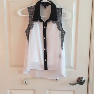 A white and black dressy shirt